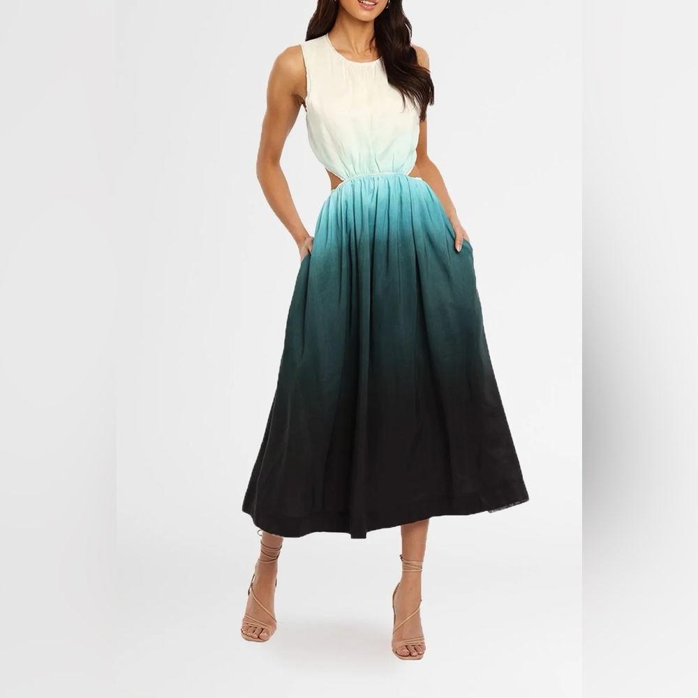 AJE Cosmos Cut Out Midi Dress
